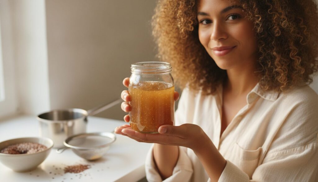 Recette de gel de lin maison pour des cheveux naturellement définis et brillants